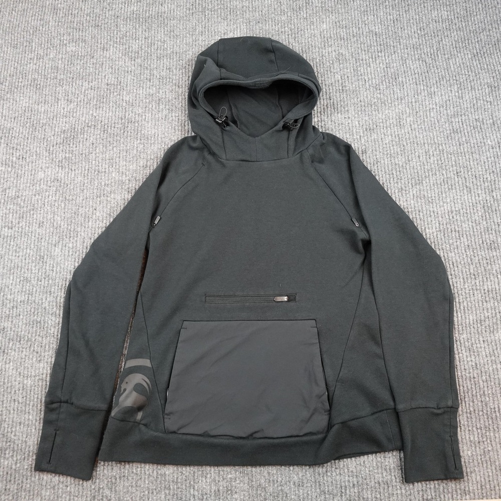 Backcountry Hoodie Mens Small Gray Fleece Pullover Sweatshirt Zip Pocket Logo
